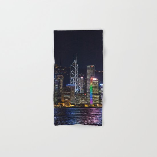 Hong Kong Night Skyline Hand & Bath Towel