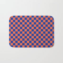 2019 Check Bath Mat | Square, Symmetry, Orange, Graphicdesign, Design, Memphis, Blue, Allover, Pattern, Checkerboard 