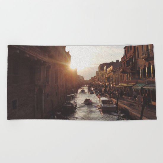 BOAT - STREETS - RIVER - TOWN - LIFE - CULTURE - PHOTOGRAPHY Beach Towel