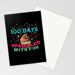 Days Of School 100th Day 100 Sprinkled Fun Cake Stationery Card