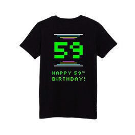 [ Thumbnail: 59th Birthday - Nerdy Geeky Pixelated 8-Bit Computing Graphics Inspired Look Kids T Shirt Kids T-Shirt ]
