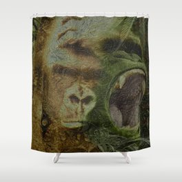 Psychedelic Gorilla Dream art Shower Curtain