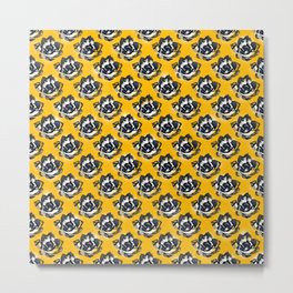 Floral pattern on yellow Metal Print | Painted, Floral, Garden, Spring, Graphicdesign, Pattern, Drawing, Flowers, Petals 