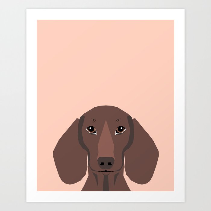 Remy - Daschund hipster dog, doxie, weiner dog, wiener dog,  Art Print