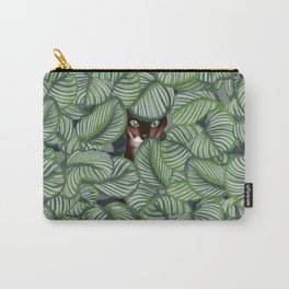 Bengal cat and Calathea orbifolia Carry-All Pouch