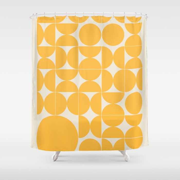 Circle Pattern - Yellow  Shower Curtain