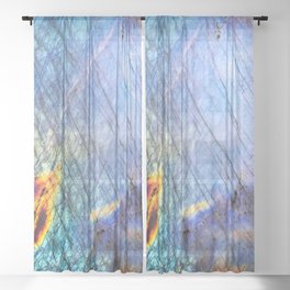 Labradorite Crystal Gemstone HD Sheer Curtain