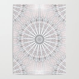 Blush Taupe Geometric Mandala Poster