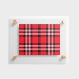 Argyle Fabric Plaid Pattern Red and Black Colors Floating Acrylic Print