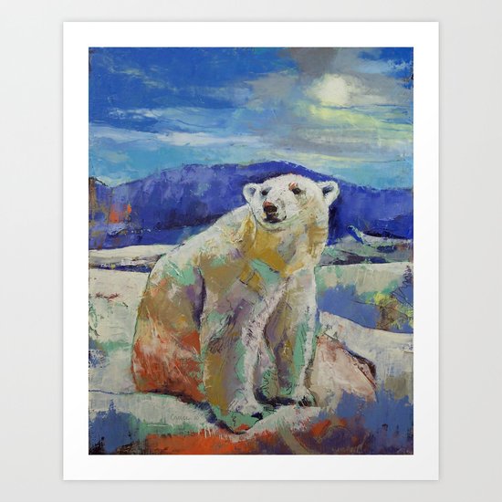Polar Bear Sun Art Print