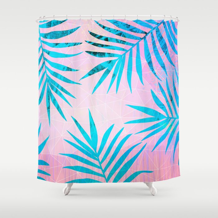 Refreshing Geometric Palm Tree Leaves Tropical Chill Design Shower
