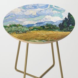 Wheat Field with Cypresses by Vincent van Gogh Side Table
