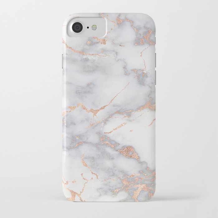 gray marble rosegold glitter pink metallic foil style iphone case