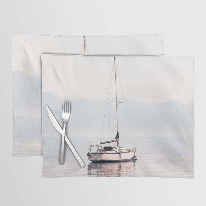 Boat Mountain Lake Pastel Placemat