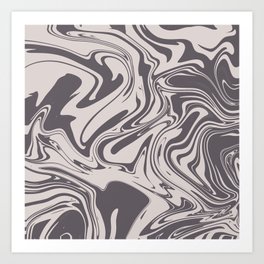 Liquid Contemporary Abstract Volcanic Glass and White Sand Light Cream Beige Swirls - Retro Liquid Boho Preppy Groovy Swirl Pattern Art Print
