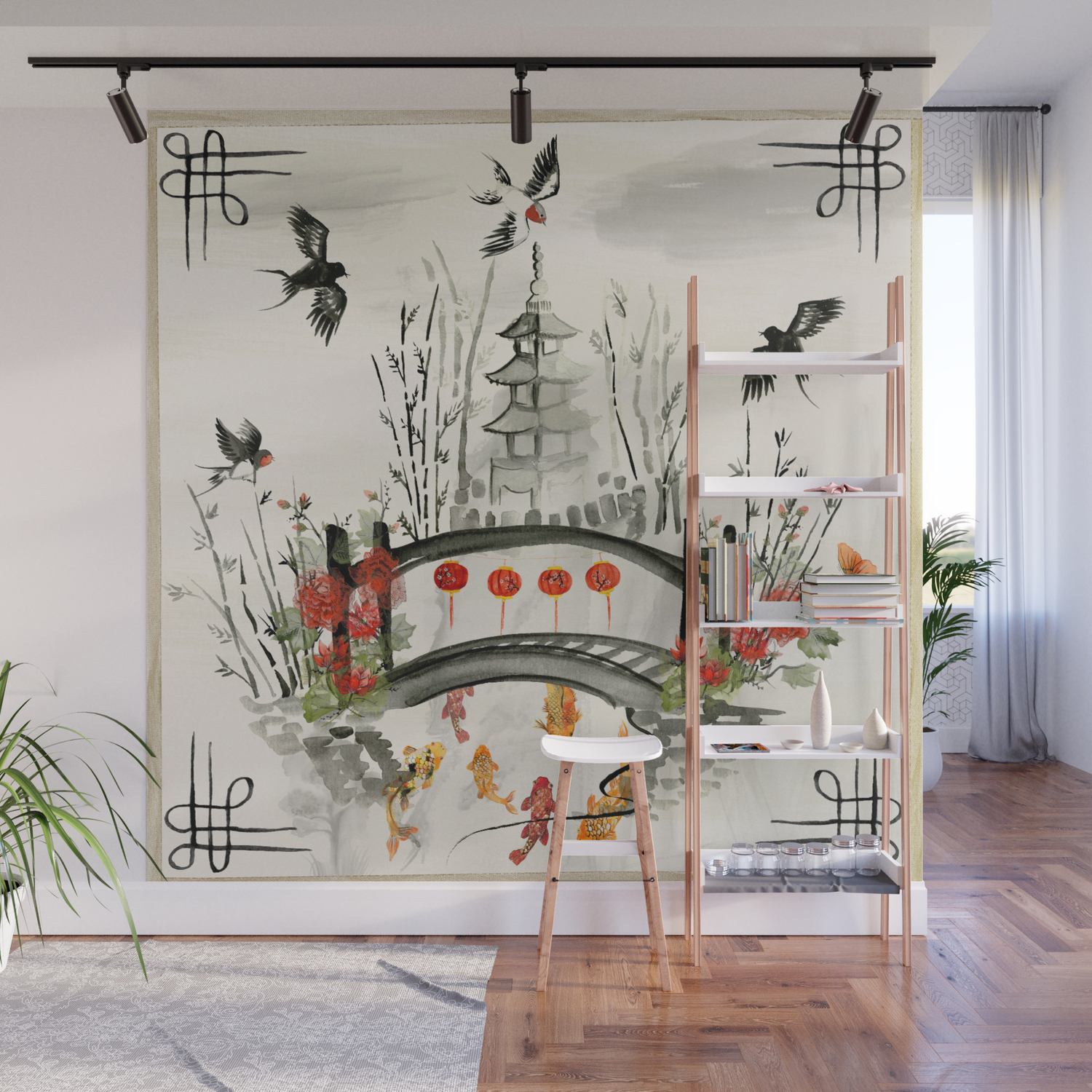 Oriental Garden Wall Mural By Gracydreamscape Society6