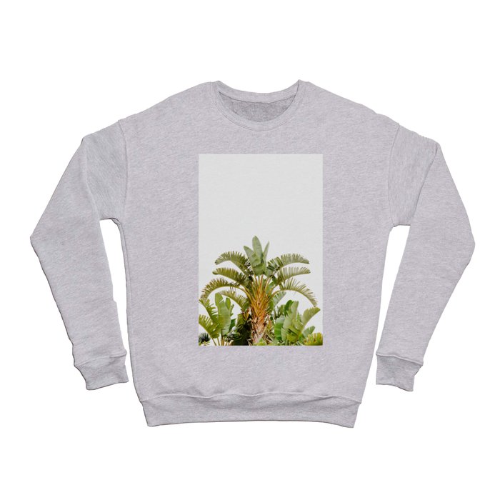 Tropical palms in the sky | Lush greenery in the south of Spain, Malaga | Botanical art print  Crewneck Sweatshirt