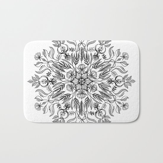 Thrive - Monochrome Mandala Bath Mat