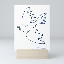 Pablo Picasso Dove Of Peace In Blue 1949 Artwork Reproduction Mini Art Print
