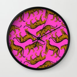 Tigers (Magenta and Marigold) Wall Clock
