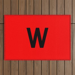 LETTER w (BLACK-RED) Outdoor Rug