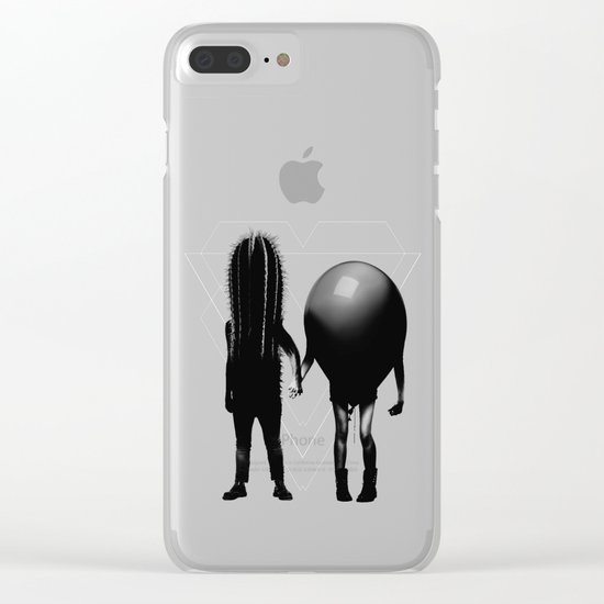 Couple B&W Clear iPhone Case