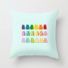 Gummi Bear Rainbow Throw Pillow