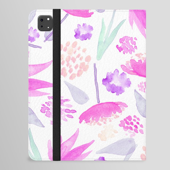 A Dream of Light Pink watercolor Flowers iPad Folio Case