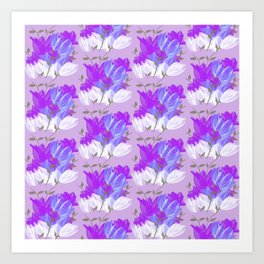 Pretty Flowers in Pinks and Purples Art Print