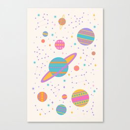 Neon Geometric Space Canvas Print