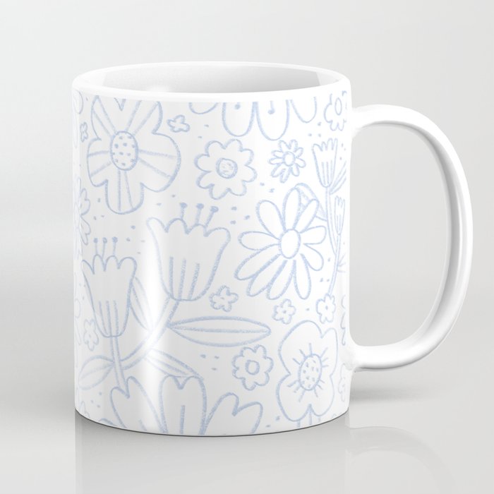 Blue Daisy Floral Pattern Coffee Mug