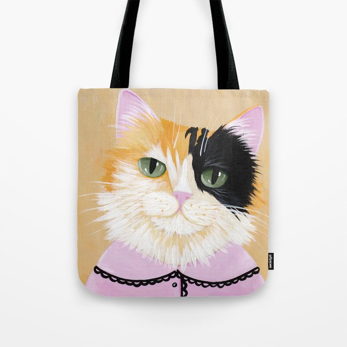 Portrait of Marie the Calico Cat Tote Bag