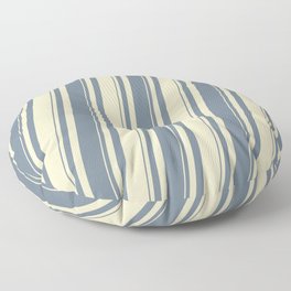[ Thumbnail: Slate Gray and Bisque Colored Stripes Pattern Floor Pillow ]