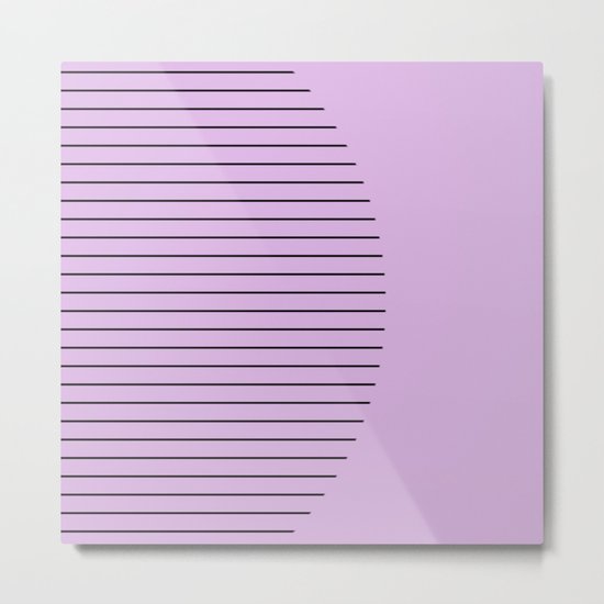 Crescent - Pastel pink and black minimalism Metal Print