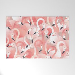 a flamboyance of flamingos Welcome Mat