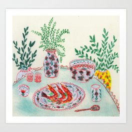 Greenhouse Brunch Art Print