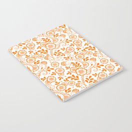 Orange Eastern Floral Pattern Notebook