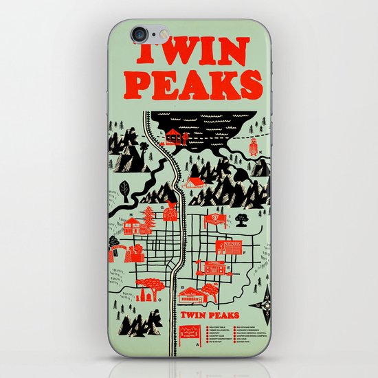 Twin Peaks Map iPhone & iPod Skin