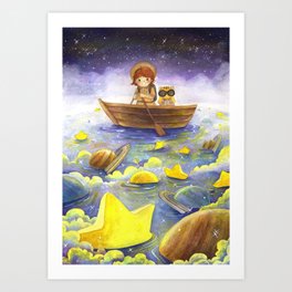 Floating stars Art Print