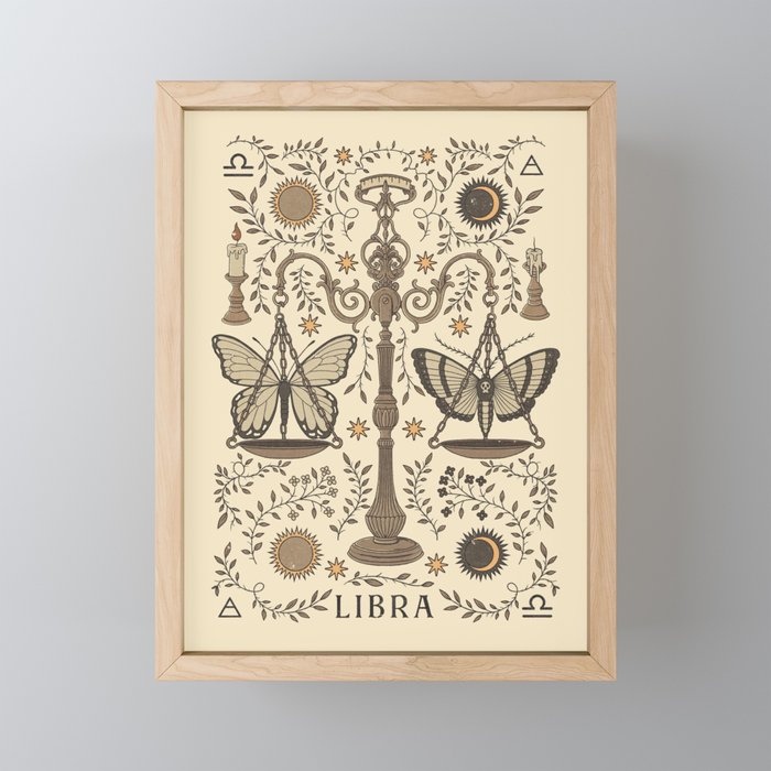 Libra, The Scales Framed Mini Art Print