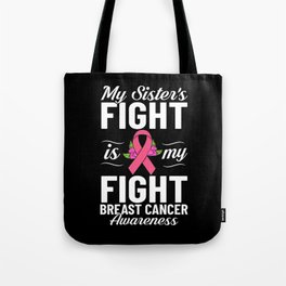 Breast Cancer Ribbon Awareness Pink Quote Tote Bag