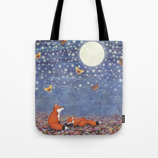 moonlit foxes Tote Bag