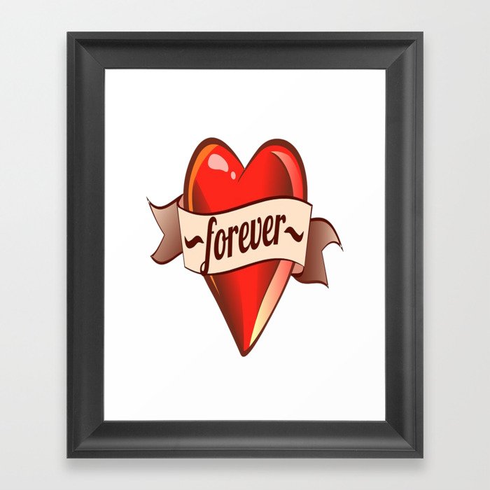 FOREVER ROMANTIC HEART TATTOO Framed Art Print