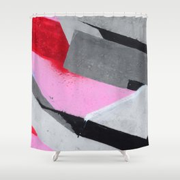 Fragment of colored street art graffiti paintings with contours and shading close up Shower Curtain
