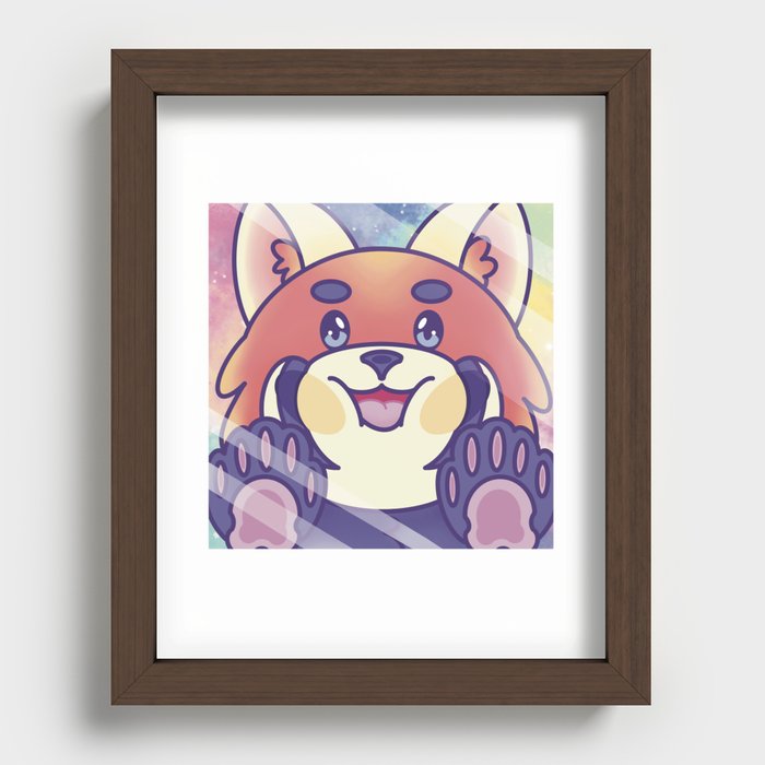 Red Panda Hello Recessed Framed Print