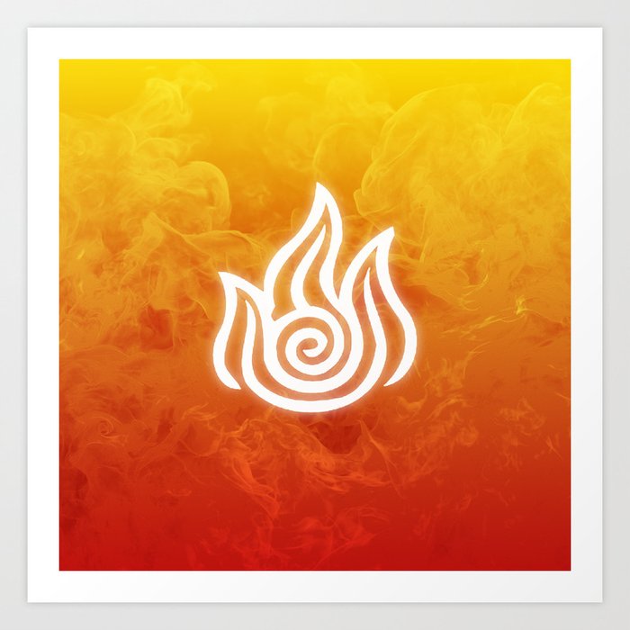 Avatar Fire Bending Element Symbol Art Print