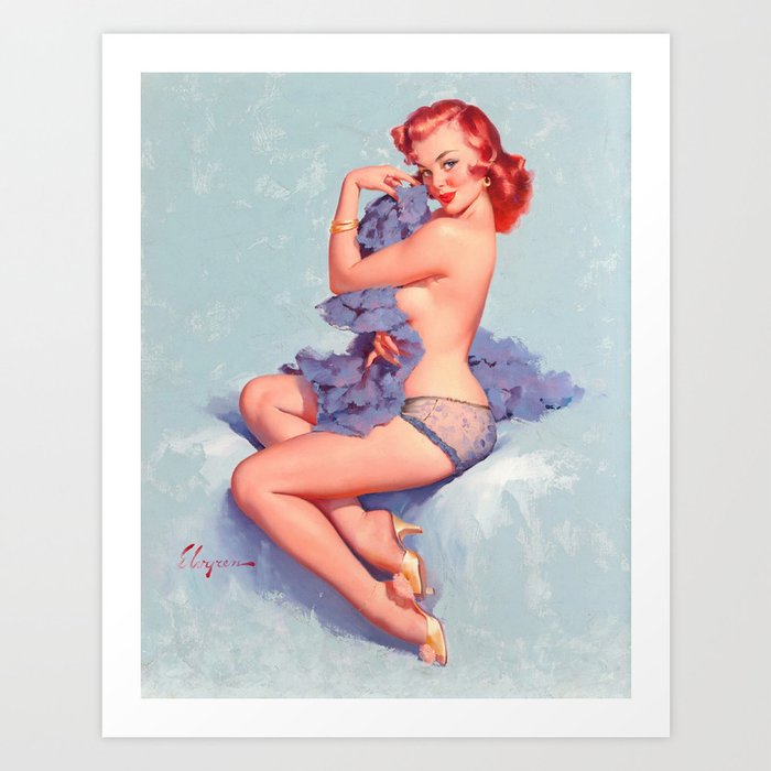Pin Up Girl Roxane By Gil Elvgren Natural Redhead Art Print