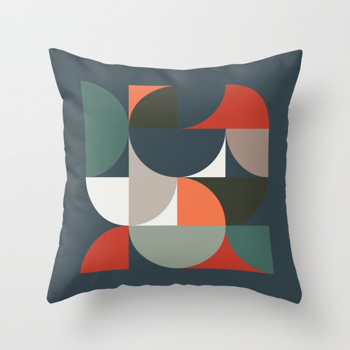 Mid Century Geometric 14/2 Throw Pillow