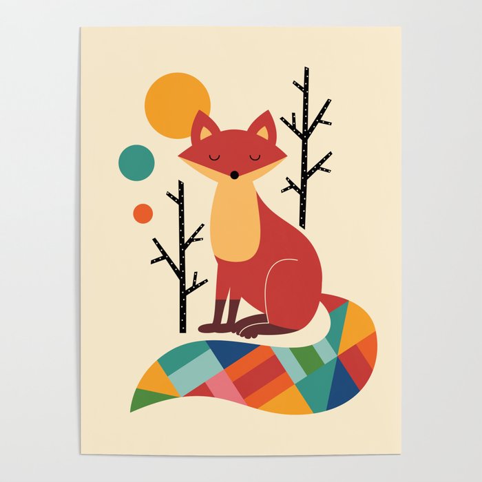 Rainbow Fox Poster