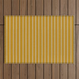 Vintage mustard stripes Outdoor Rug